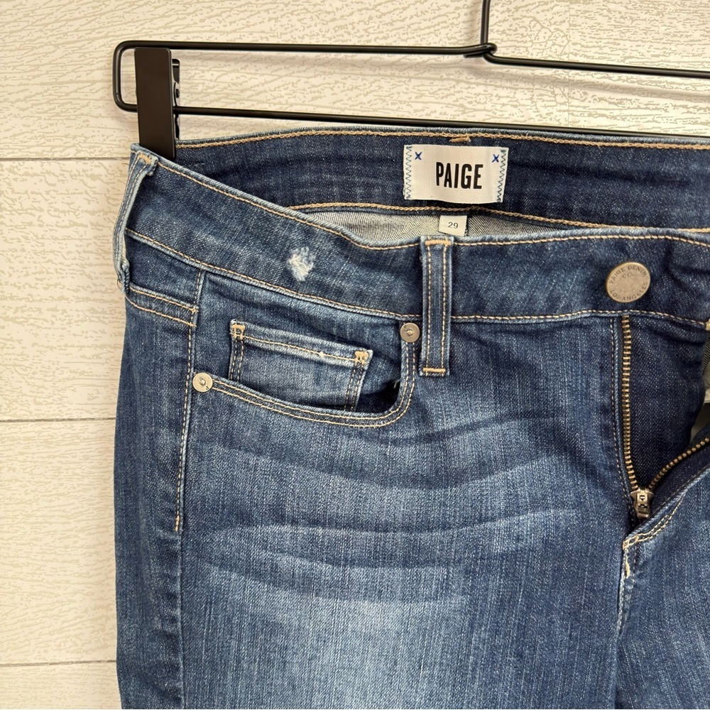 PAIGE Verdugo Ultra Skinny Jeans Ripped Knees Medium Wash Y2K Aesthetic Sz 29 - Picture 10 of 12